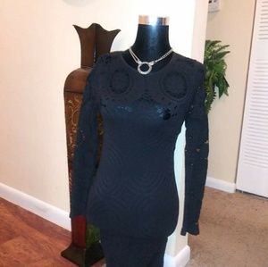Black medium length cocktail dress